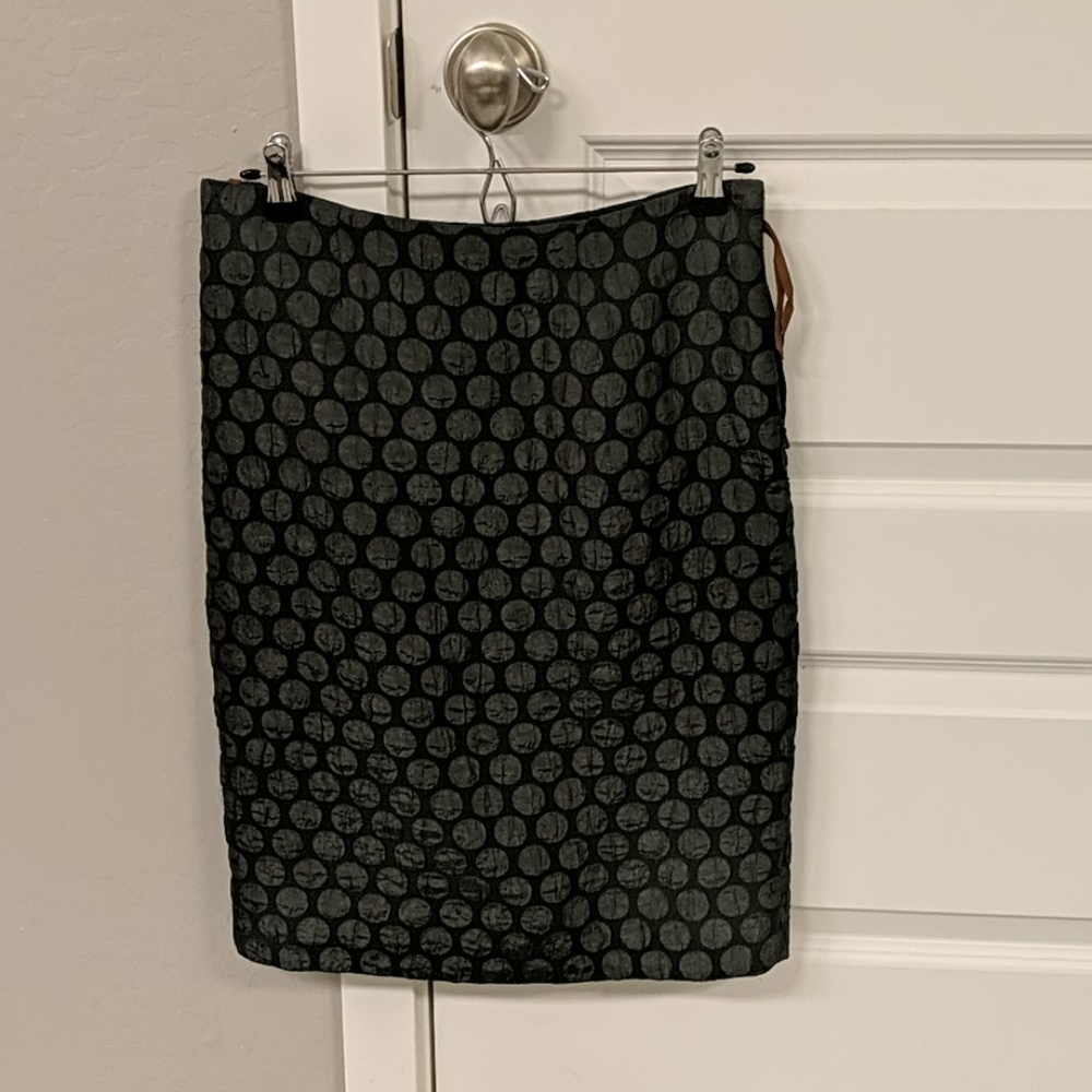 Emerald Green Satin Pencil Skirt